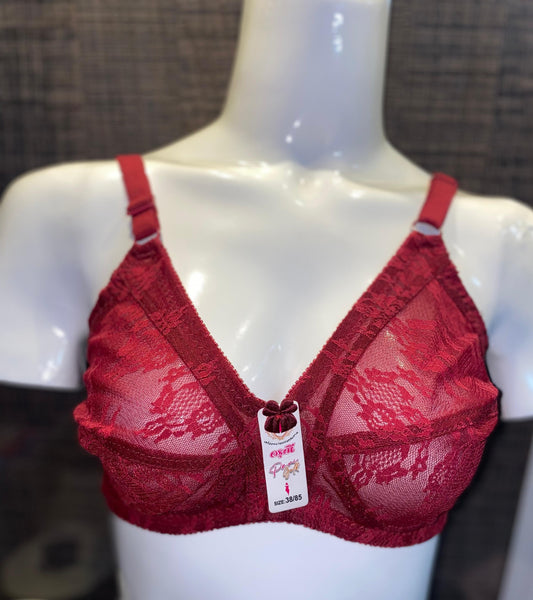 Elegant lace Net non-padded Bra